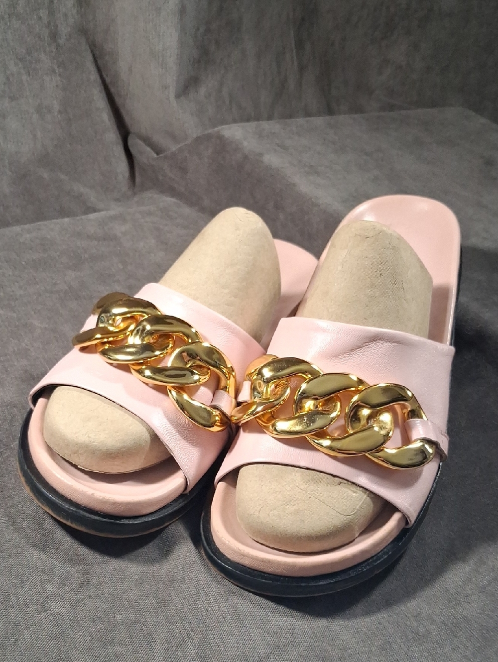 L'Intervalle Cipriana Light Pink Leather + Gold "Chain" Slip Ons G- EU40 US9-9.5